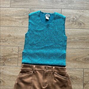 Nicola Teal Sleeveless Top Size M